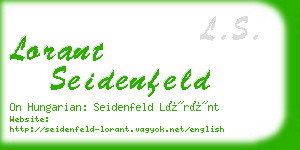 lorant seidenfeld business card